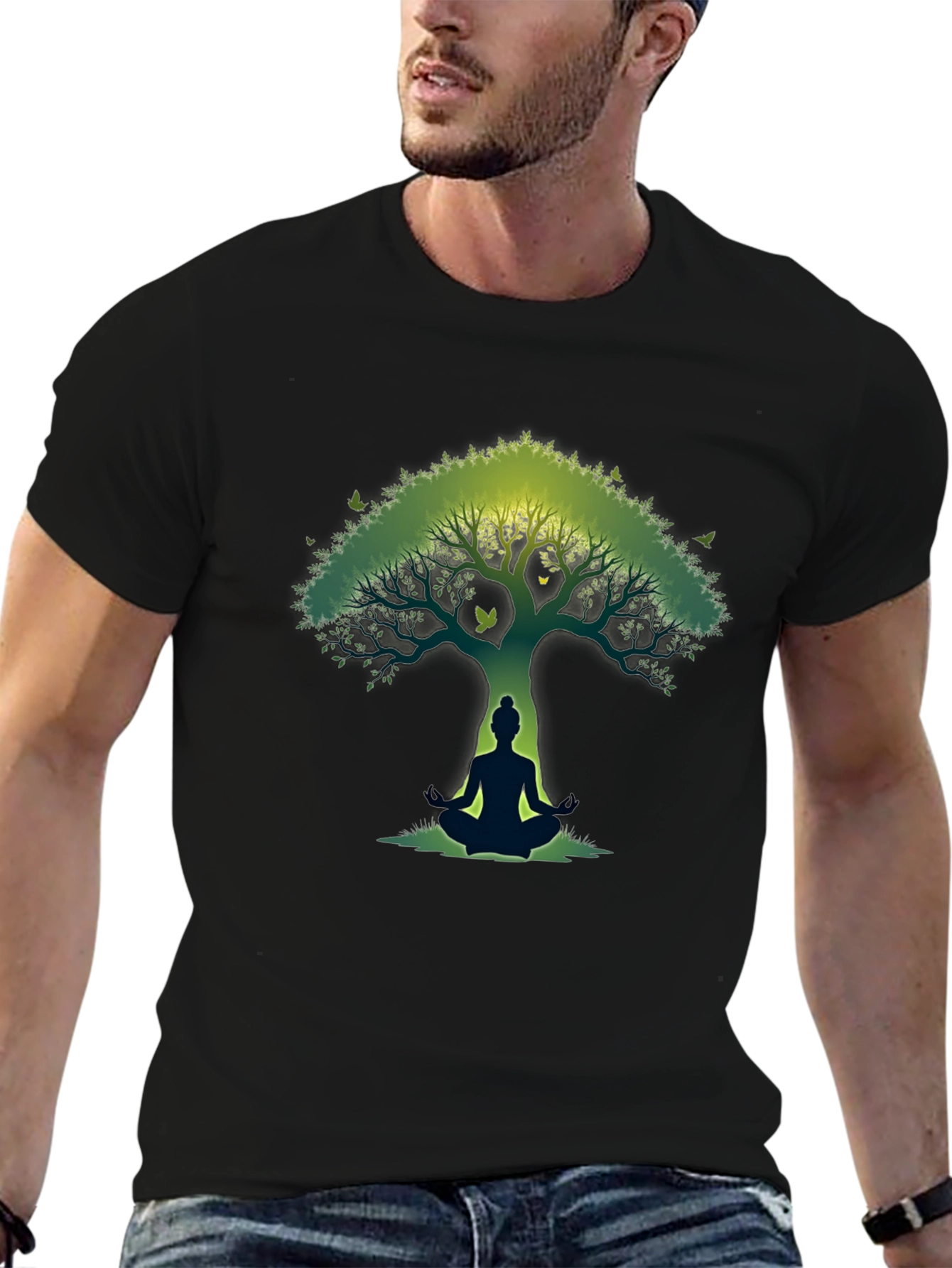 Zen Tree Meditation T-Shirt - Nature Inspired Graphic Tee