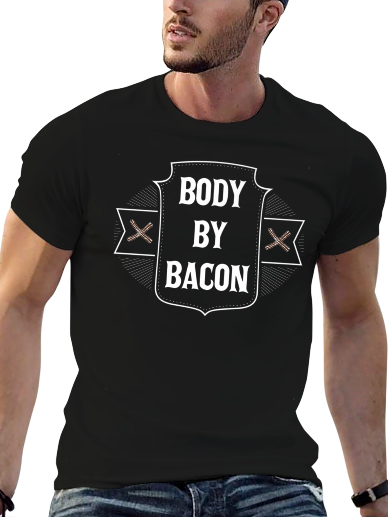 Body By Bacon Graphic Tee - Mens Black T-Shirt