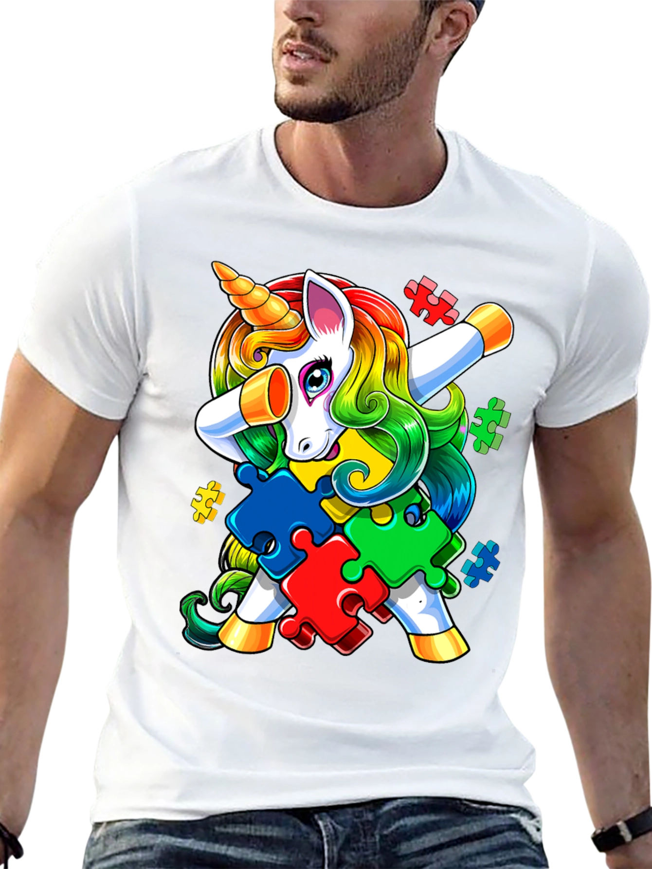Autism Awareness Unicorn Dab T-Shirt