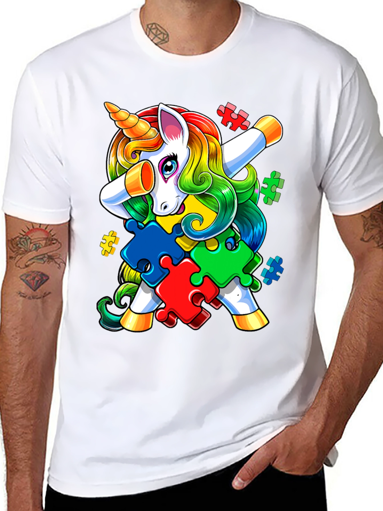 Autism Awareness Unicorn Dab T-Shirt