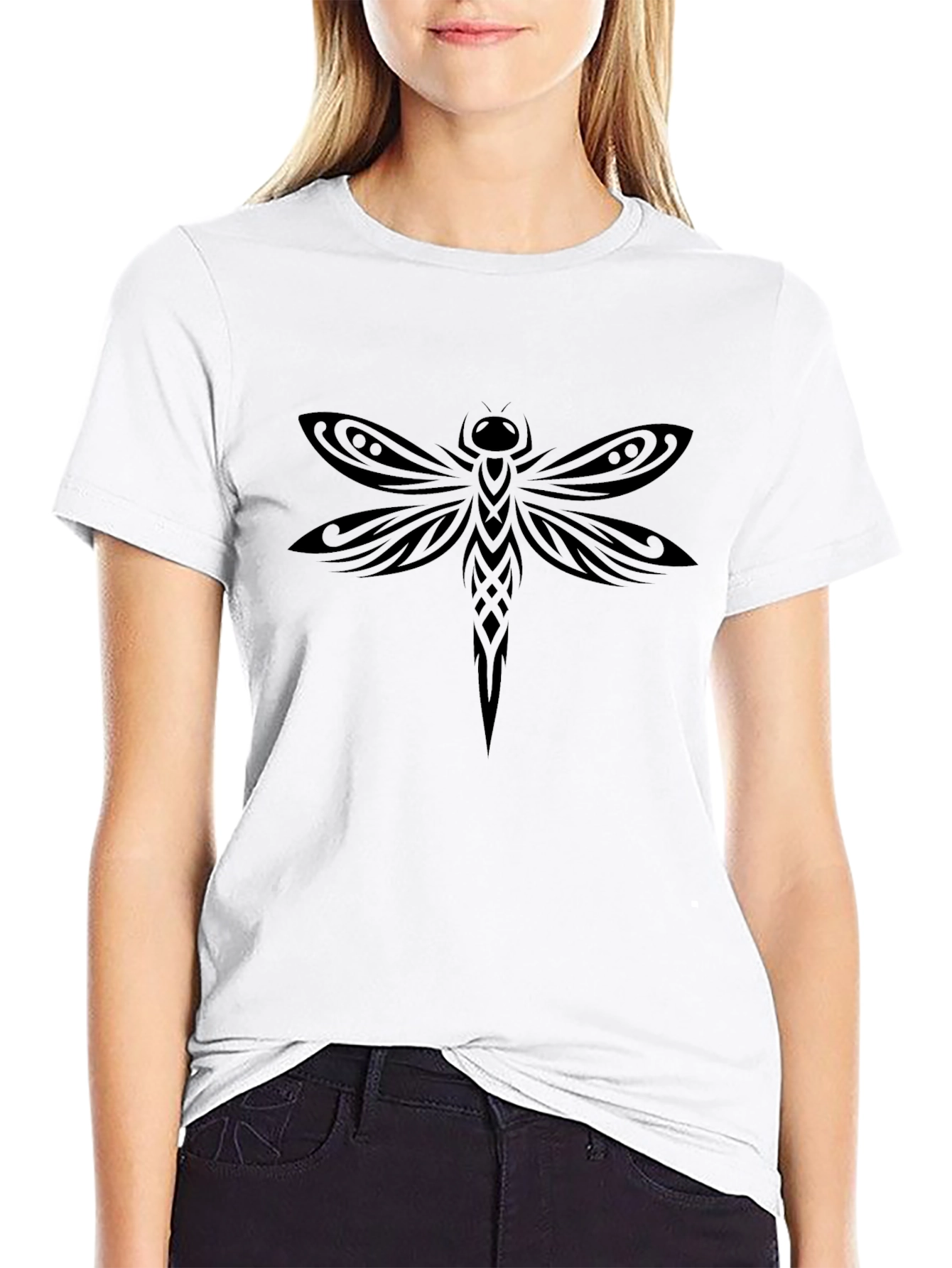 Black Dragonfly Graphic T-Shirt - Stylish Casual Wear