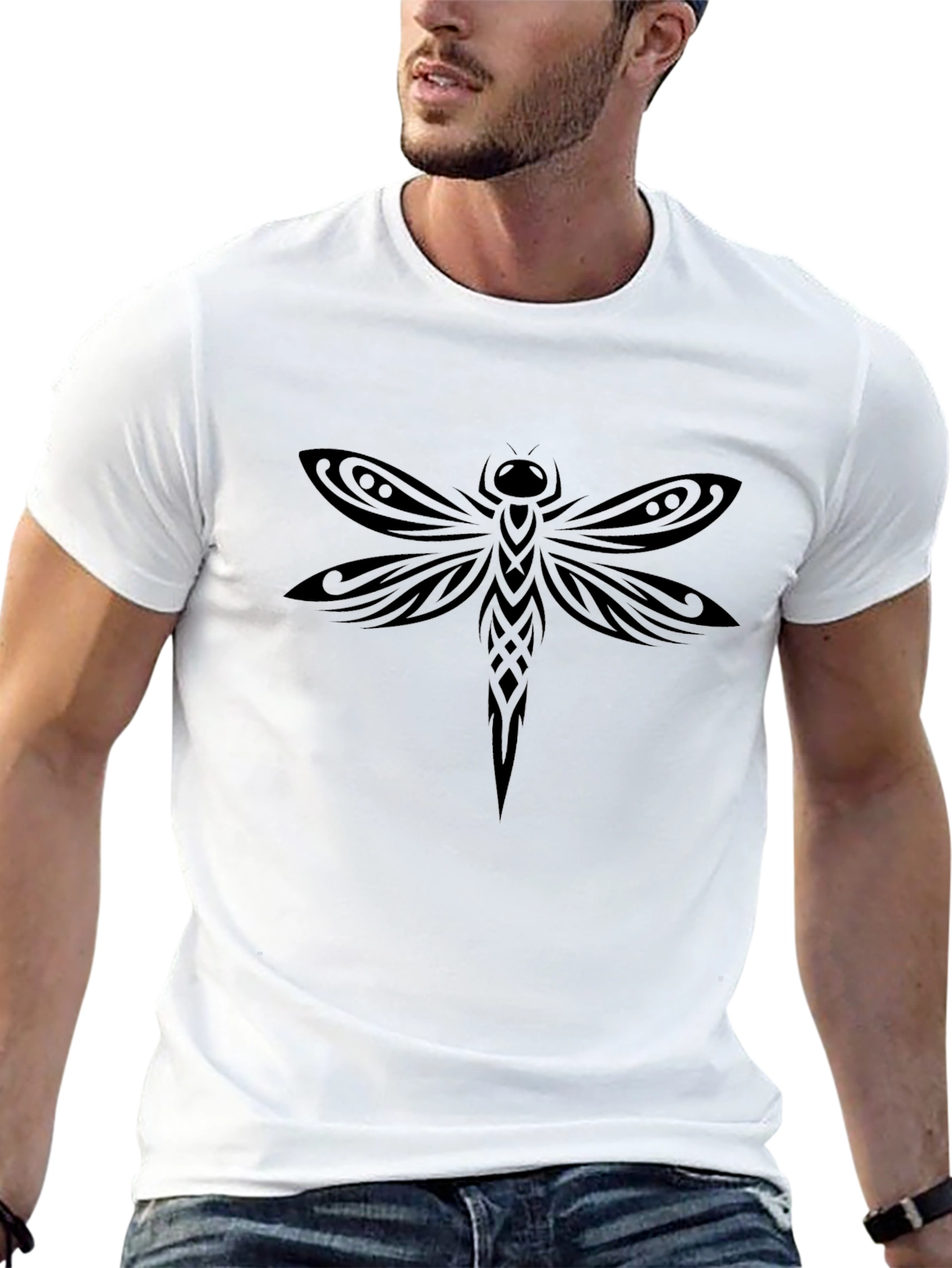 Black Dragonfly Graphic T-Shirt - Stylish Casual Wear