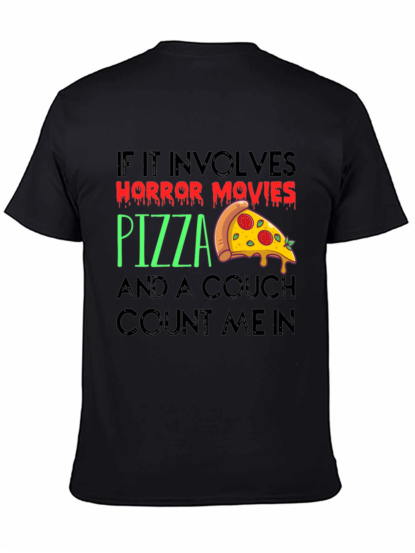 Horror Movies Pizza Couch T-Shirt
