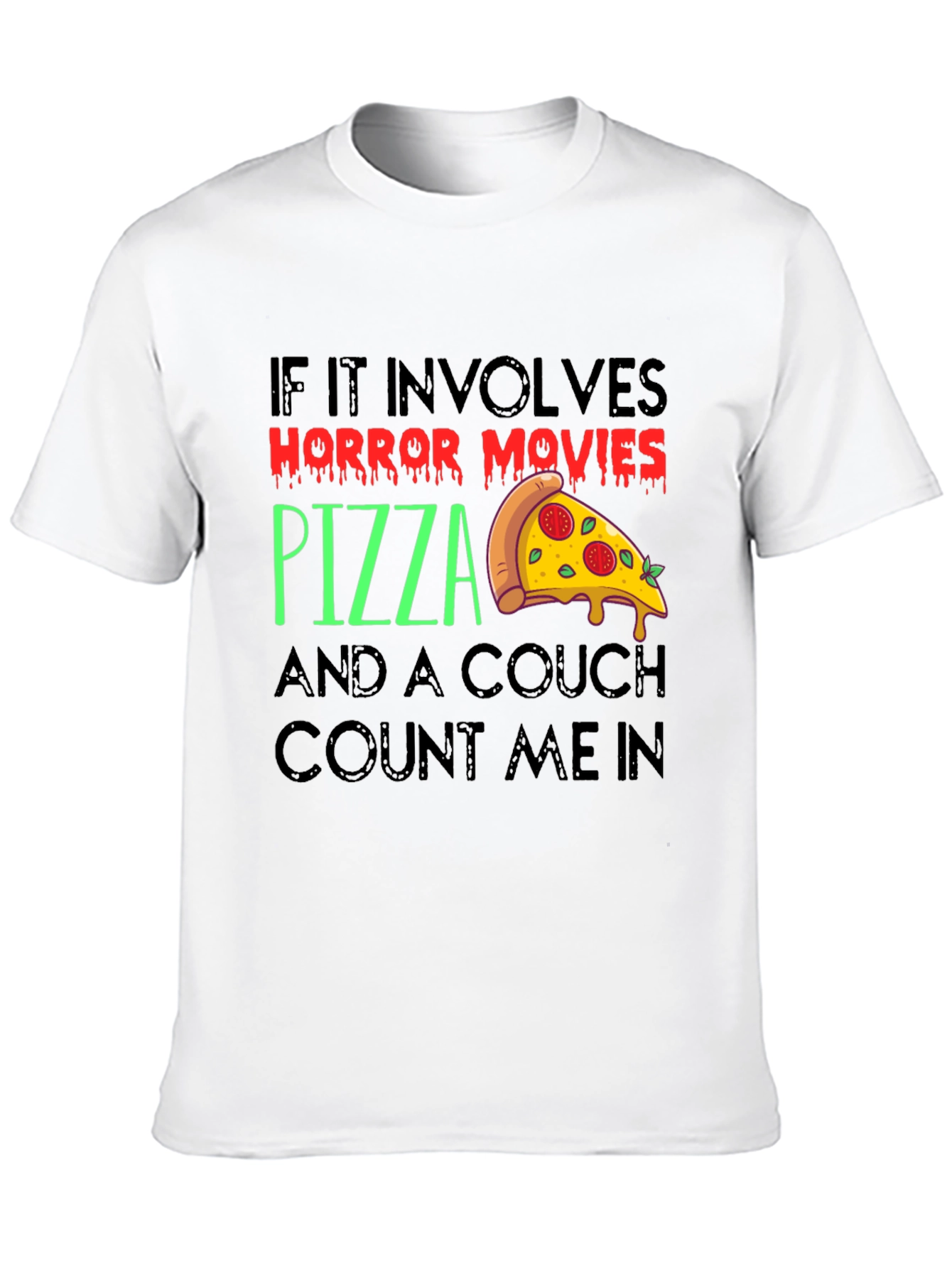 Horror Movies Pizza Couch T-Shirt