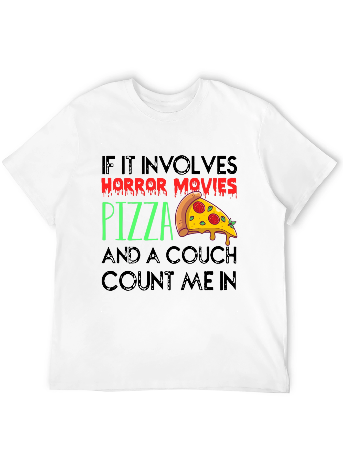 Horror Movies Pizza Couch T-Shirt