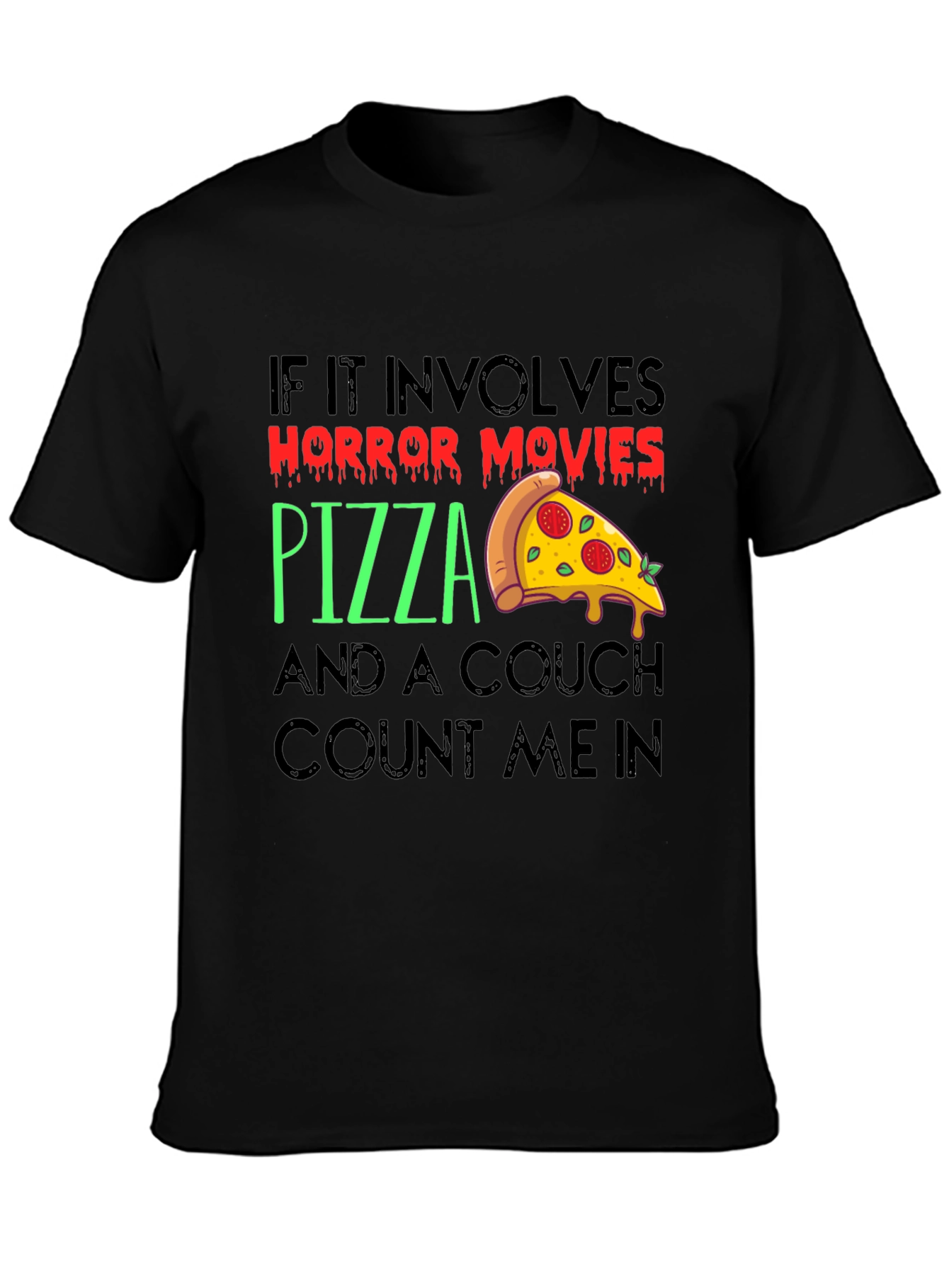 Horror Movies Pizza Couch T-Shirt