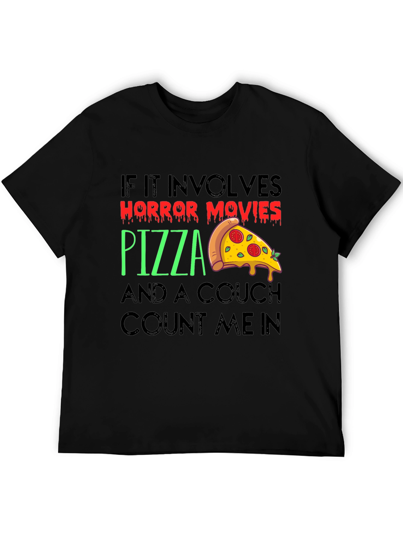 Horror Movies Pizza Couch T-Shirt