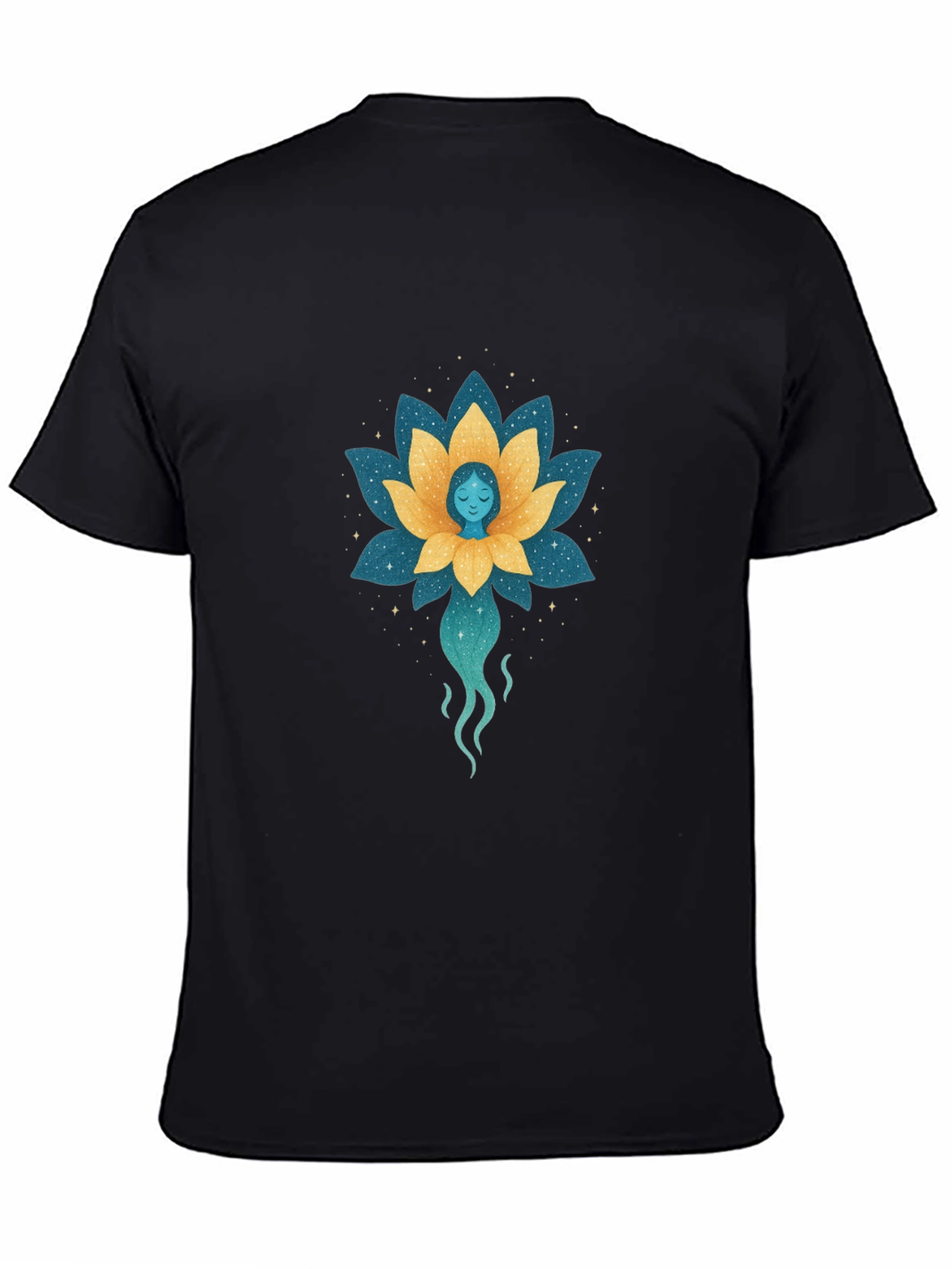 Lotus Flower Spirit Graphic Tee - Black