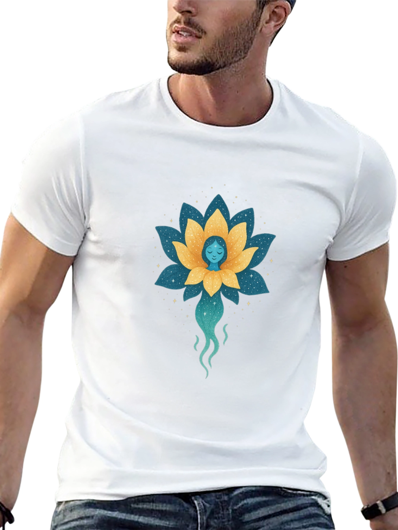 Lotus Flower Spirit Graphic Tee - Black