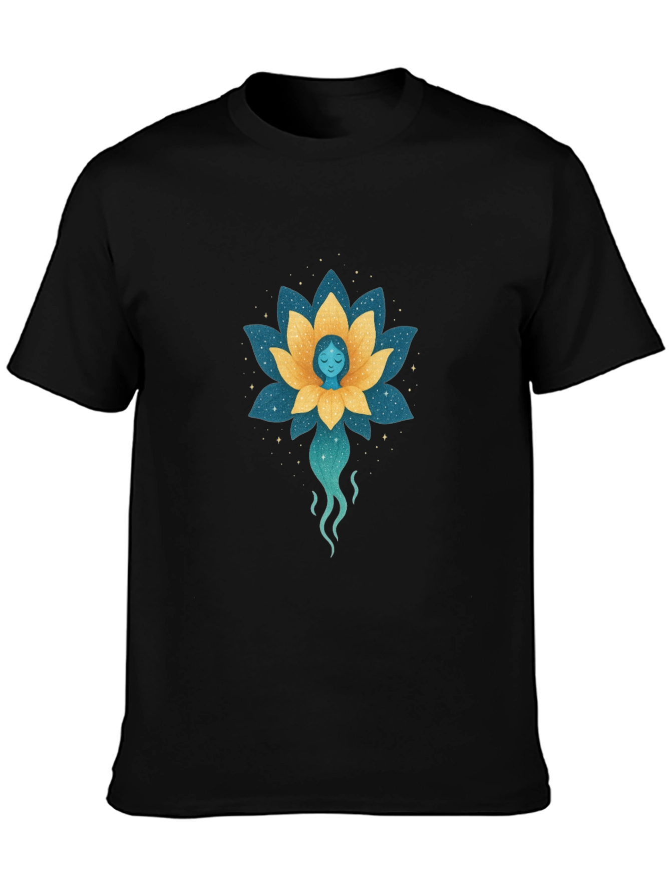 Lotus Flower Spirit Graphic Tee - Black