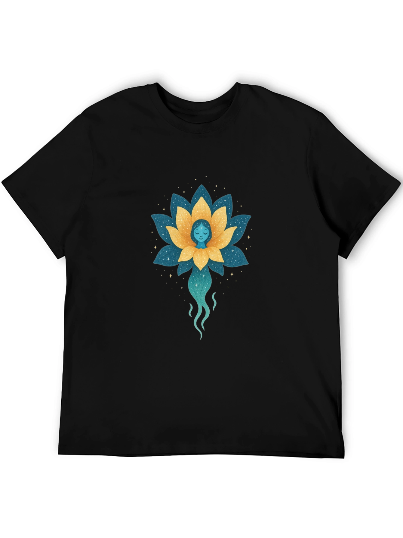 Lotus Flower Spirit Graphic Tee - Black