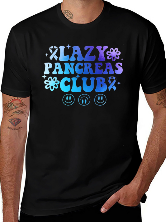 Lazy Pancreas Club T-Shirt - Type 1 Diabetes Awareness