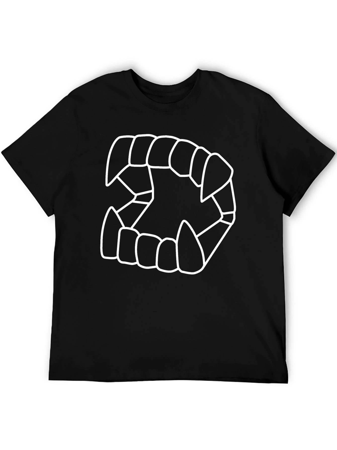 Vampire Teeth Graphic Tee - Black Cotton T-Shirt