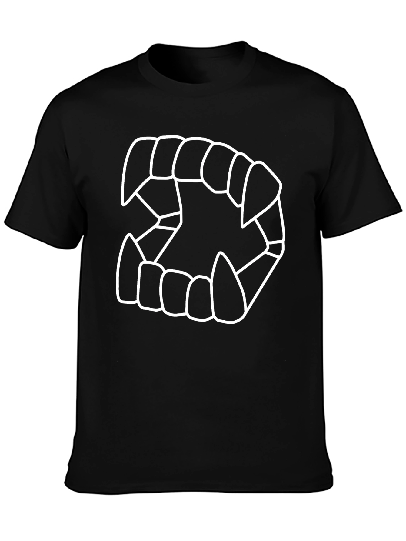 Vampire Teeth Graphic Tee - Black Cotton T-Shirt