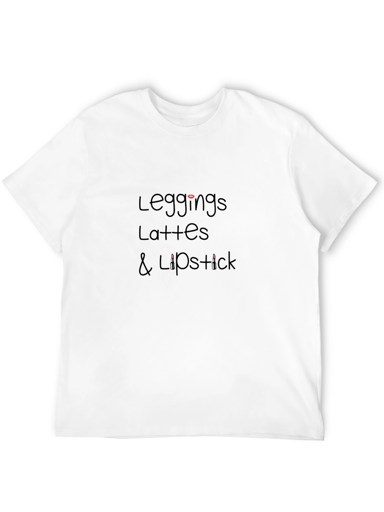 Leggings Lattes and Lipstick Graphic Tee - Black