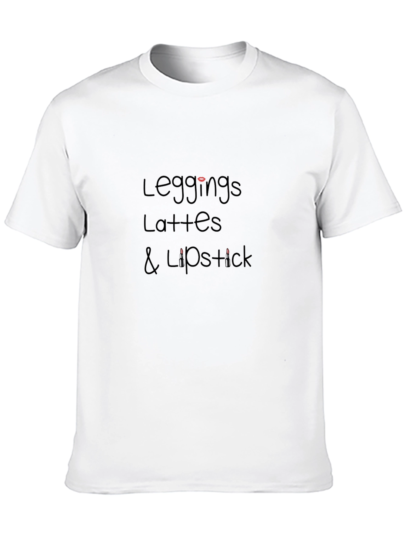 Leggings Lattes and Lipstick Graphic Tee - Black