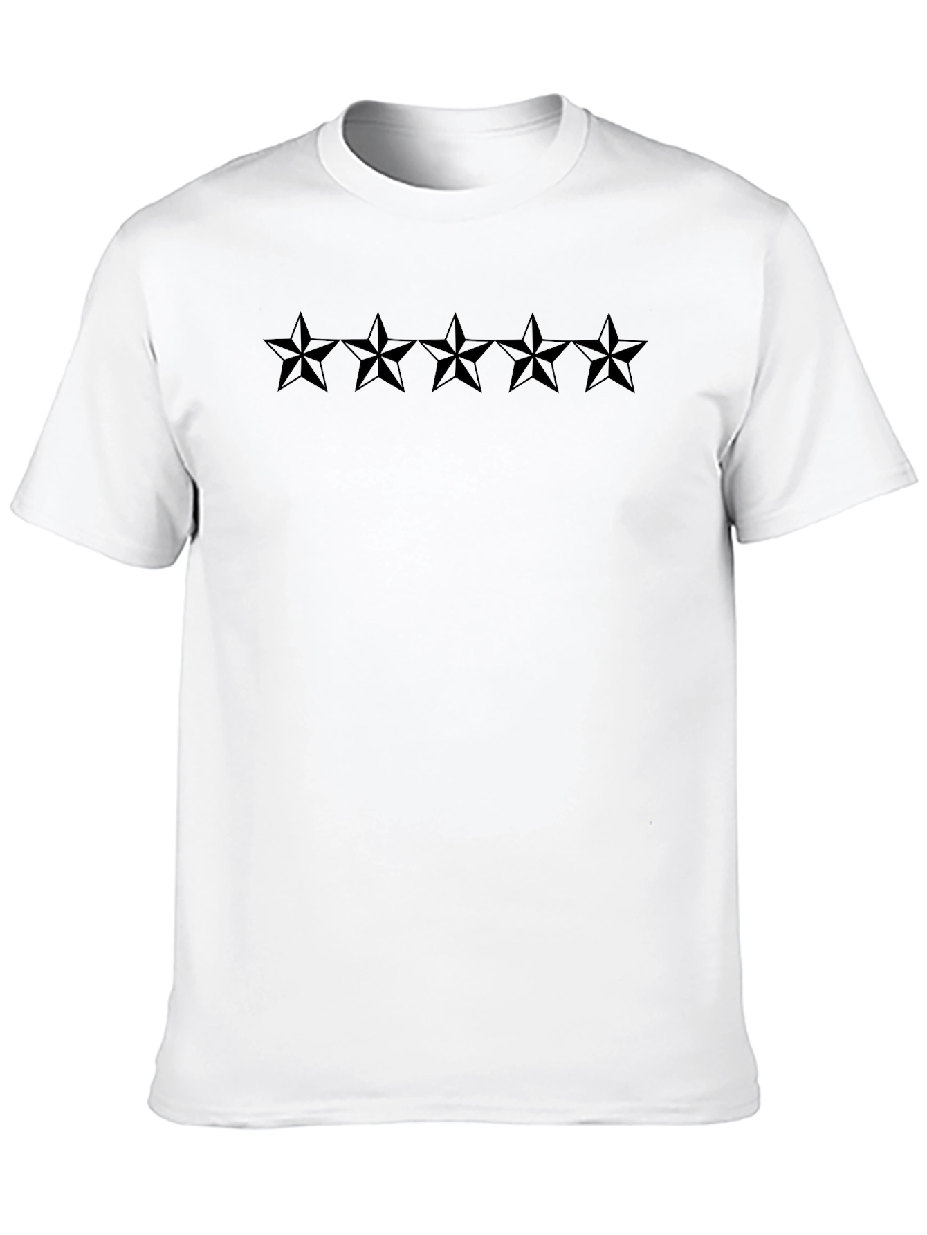 Five Star Black T-Shirt - Classic Design
