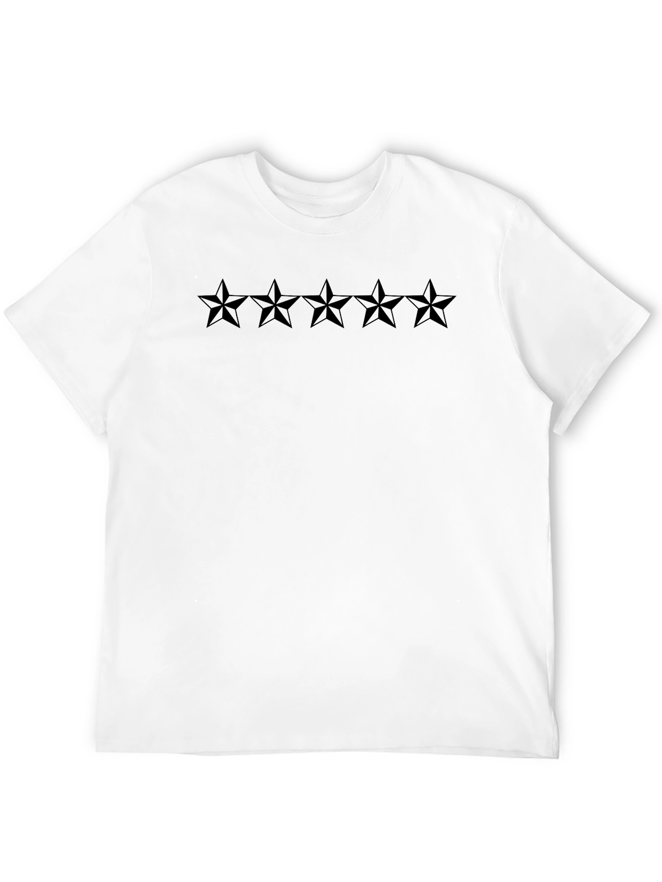 Five Star Black T-Shirt - Classic Design