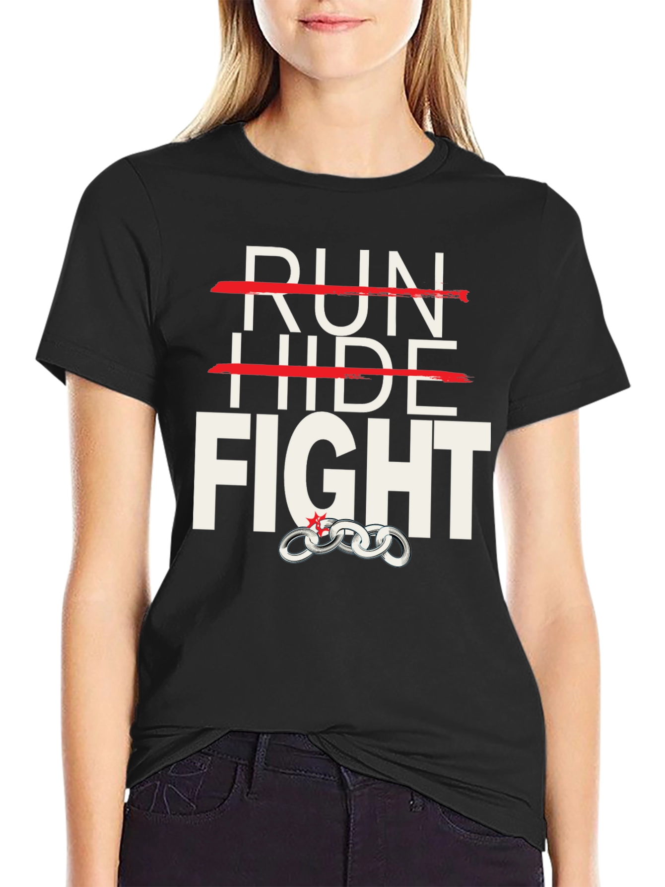 Run Hide Fight Graphic T-Shirt