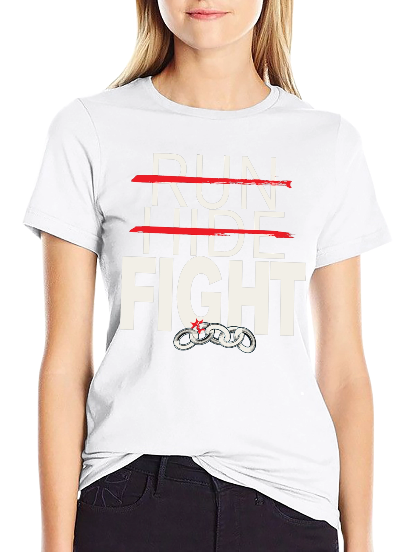 Run Hide Fight Graphic T-Shirt