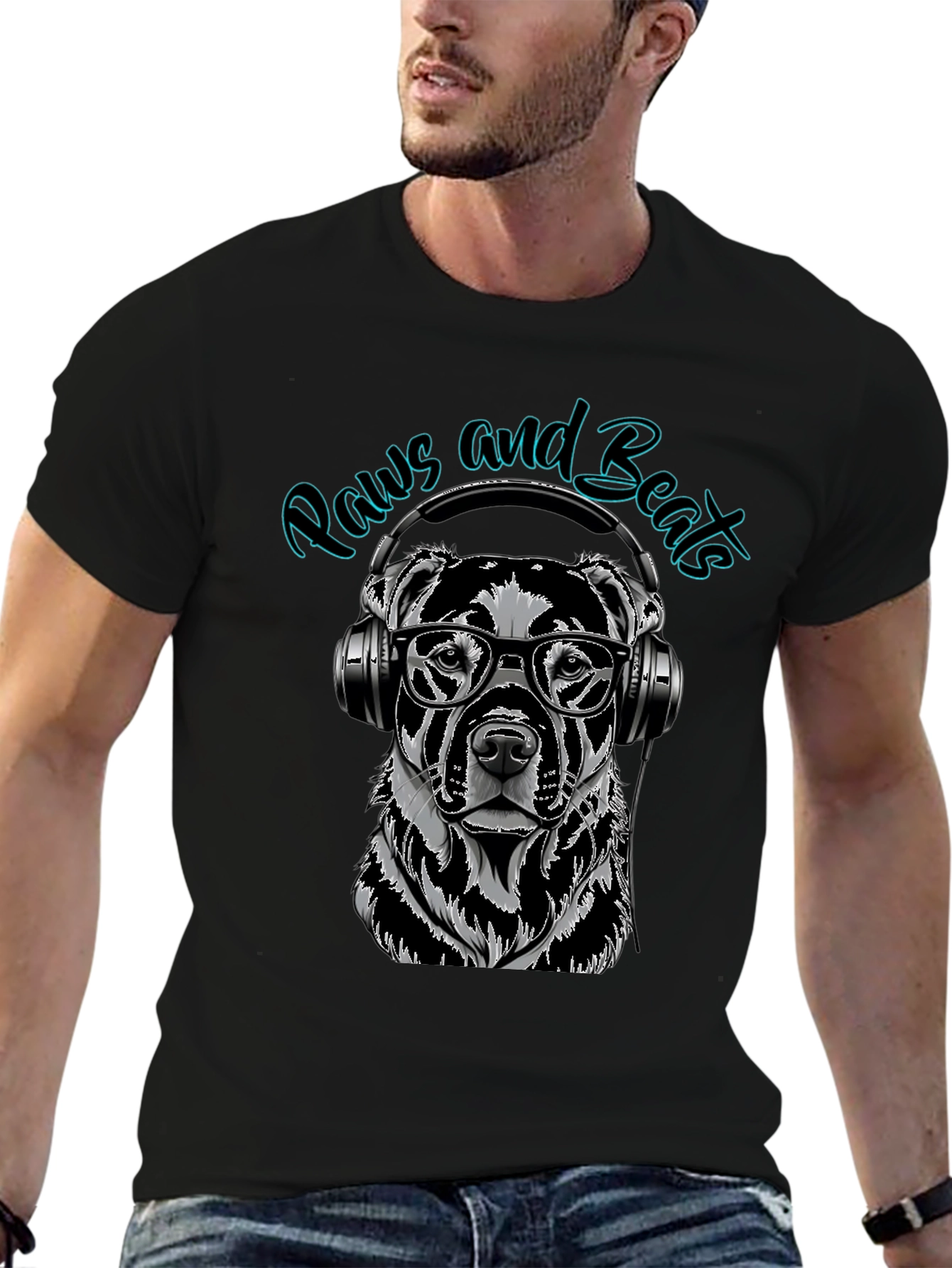 Paws and Beats Dog Graphic Tee