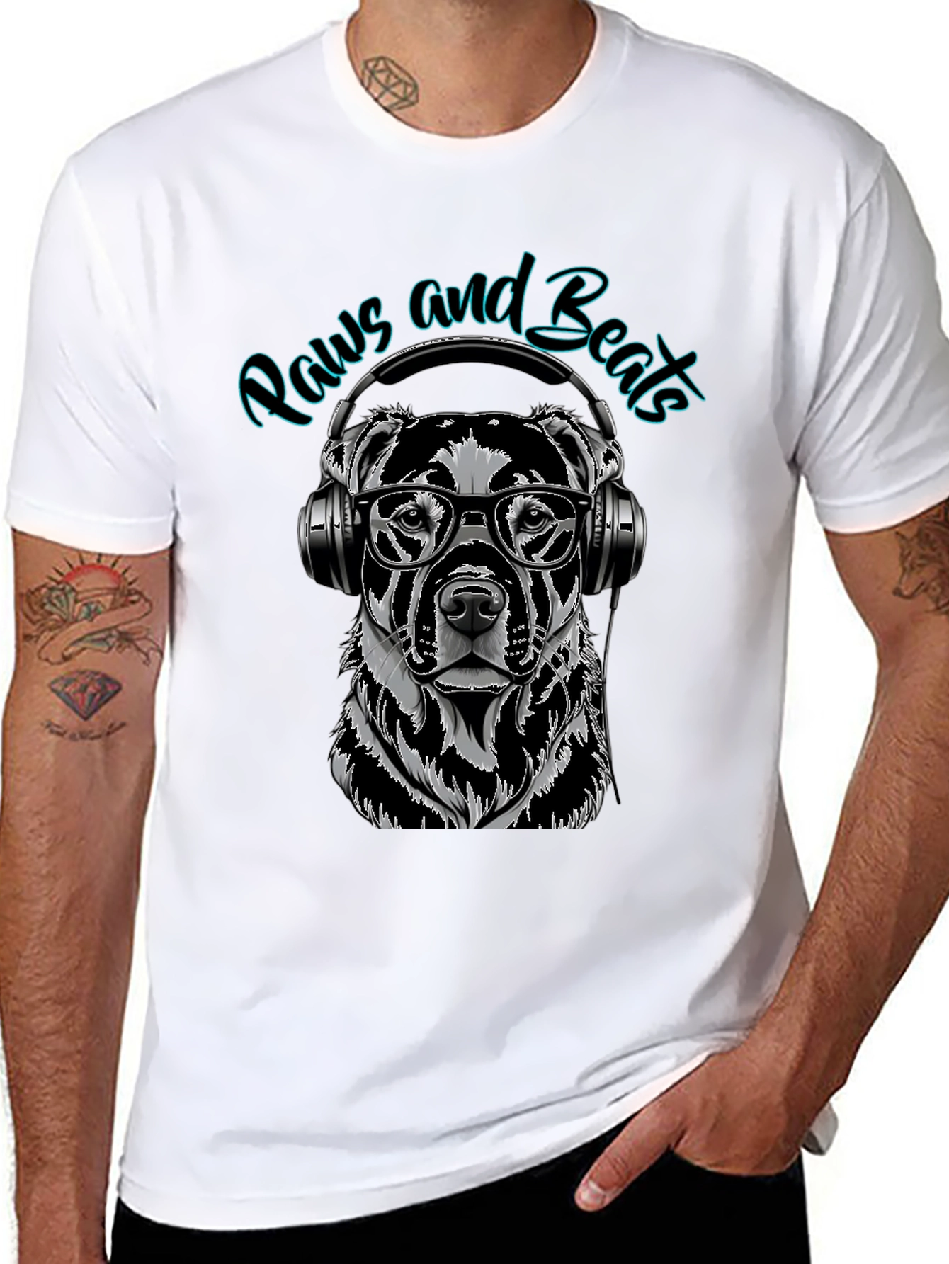 Paws and Beats Dog Graphic Tee