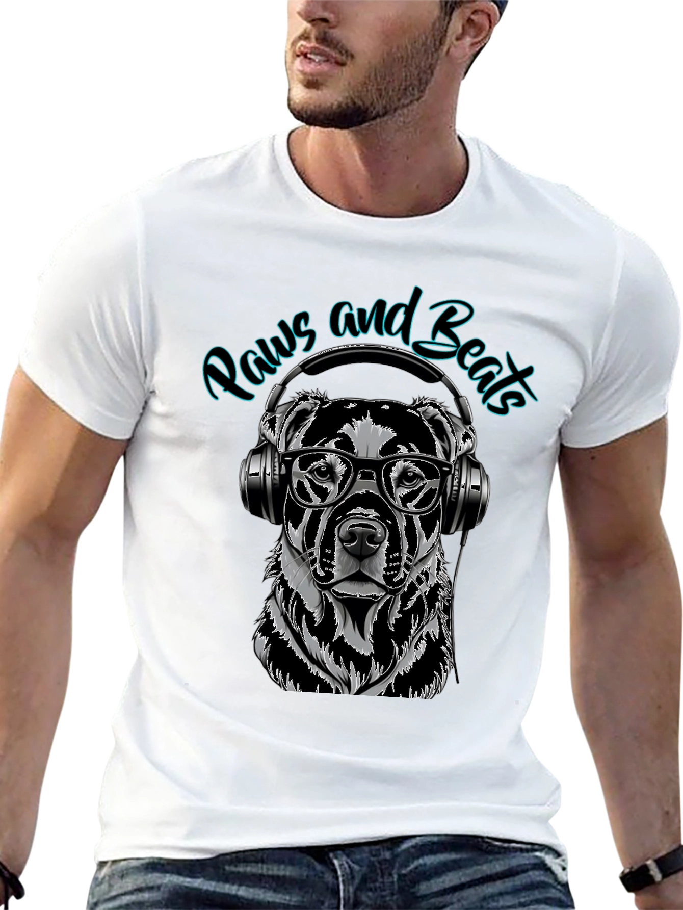 Paws and Beats Dog Graphic Tee