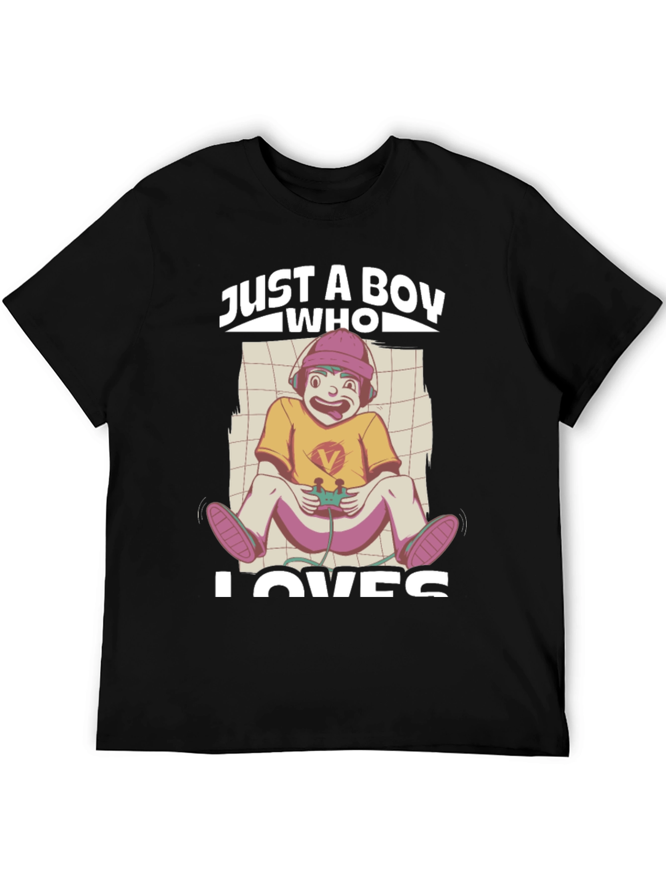 Just a Boy Who Loves Gaming Black T-Shirt