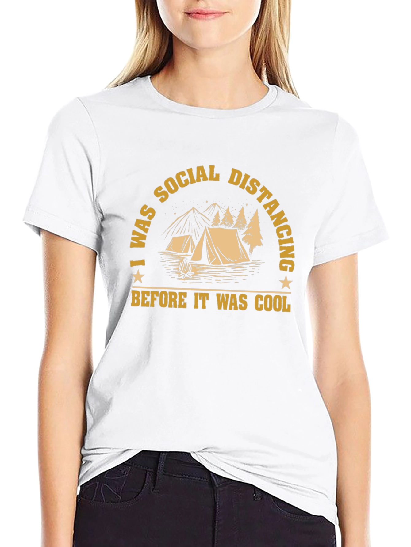 Social Distancing Camping Graphic Tee