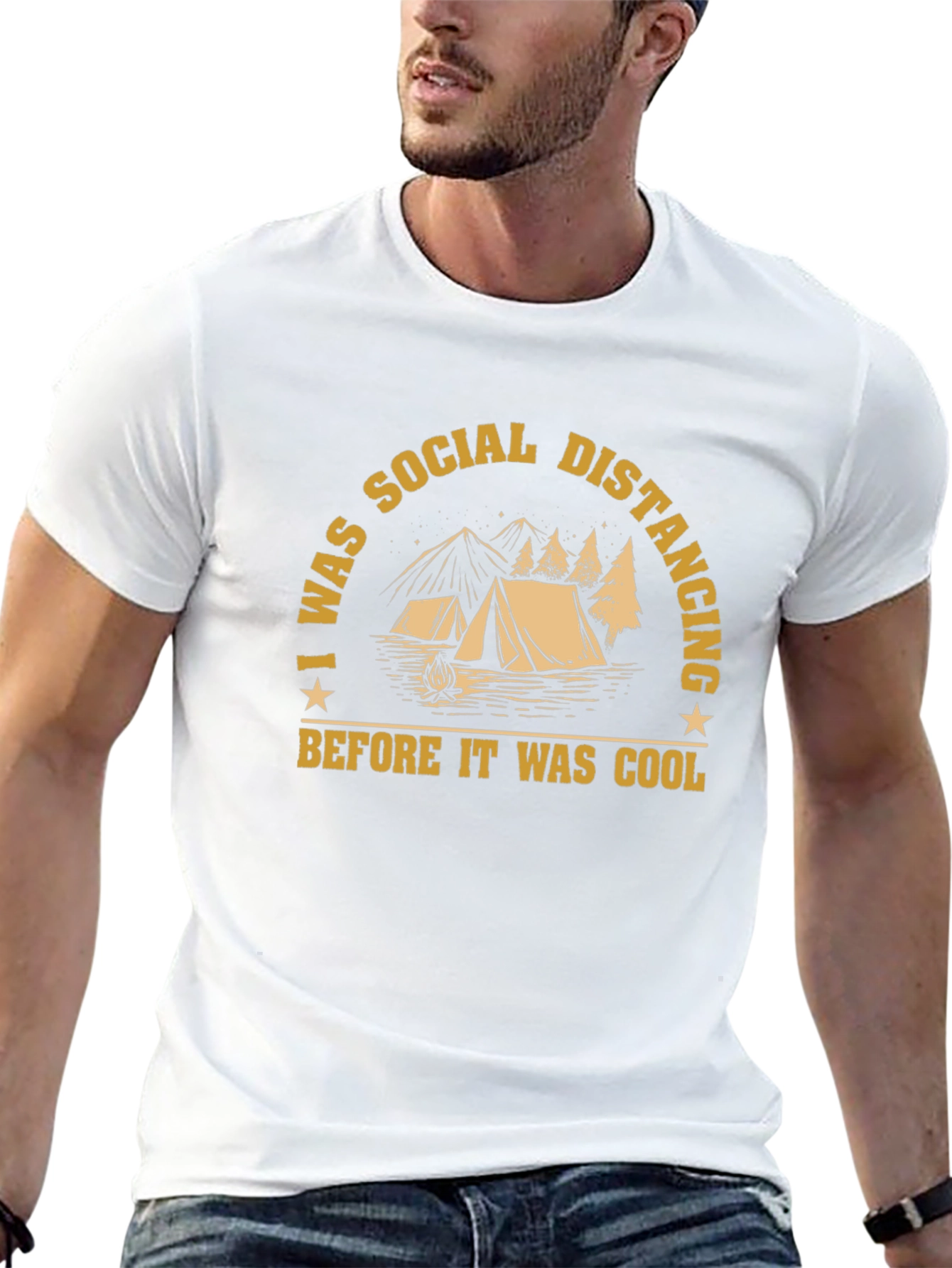Social Distancing Camping Graphic Tee