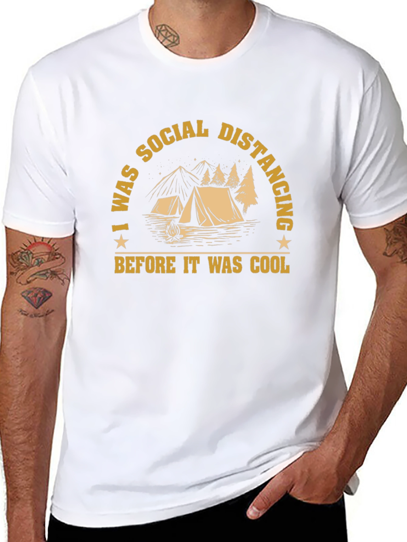 Social Distancing Camping Graphic Tee