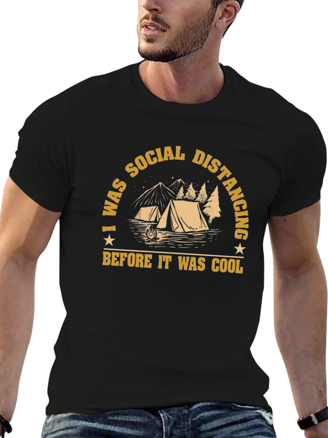 Social Distancing Camping Graphic Tee
