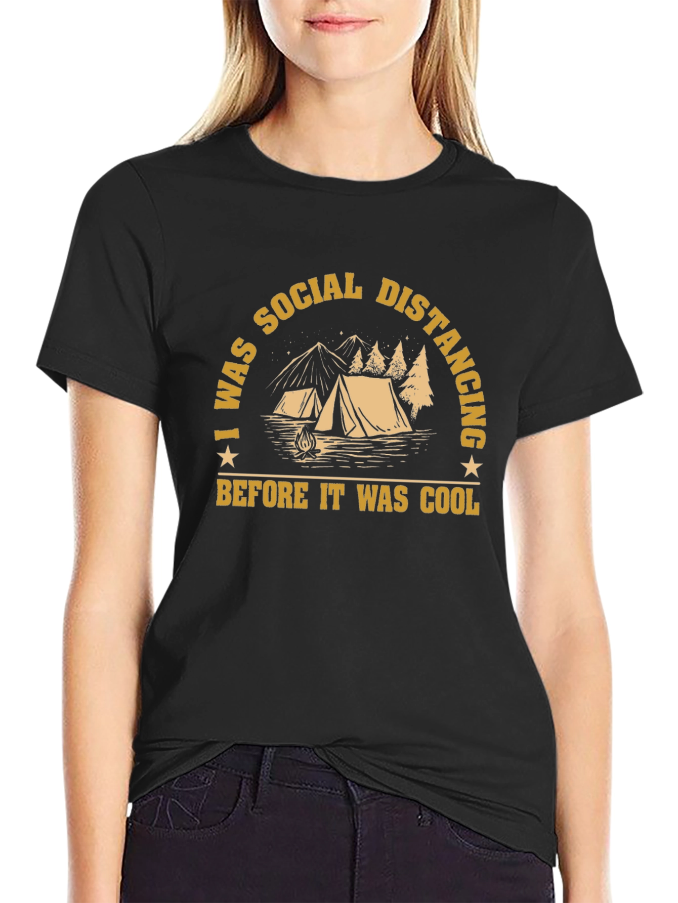 Social Distancing Camping Graphic Tee