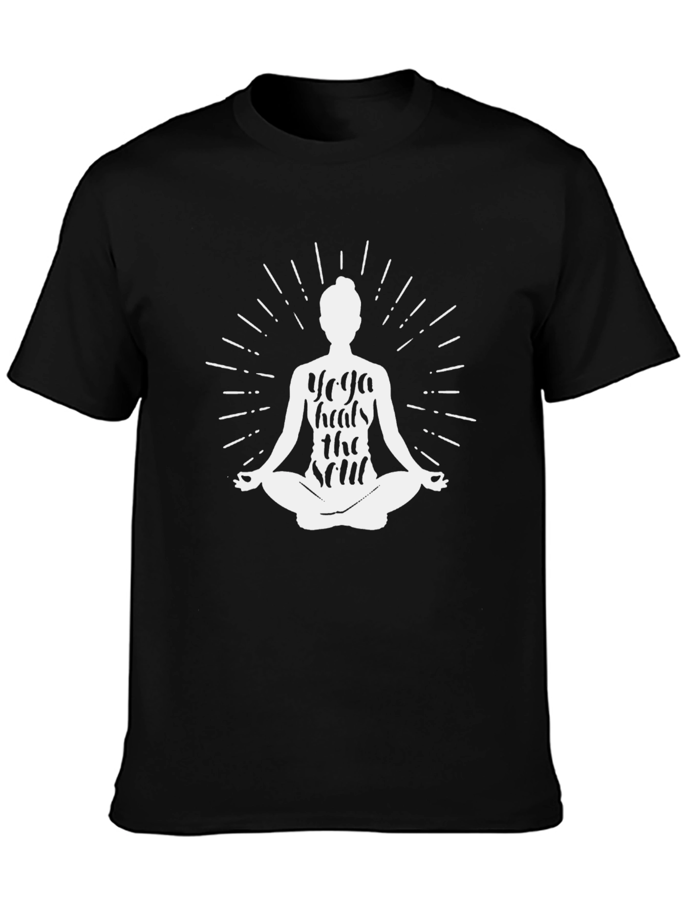 Yoga Heals Soul Black Graphic Tee