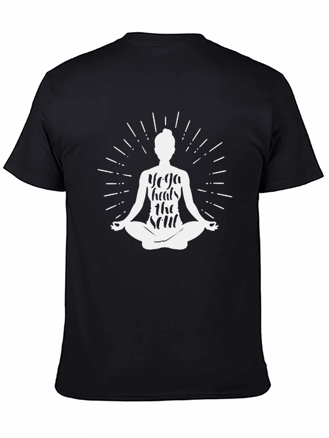 Yoga Heals Soul Black Graphic Tee