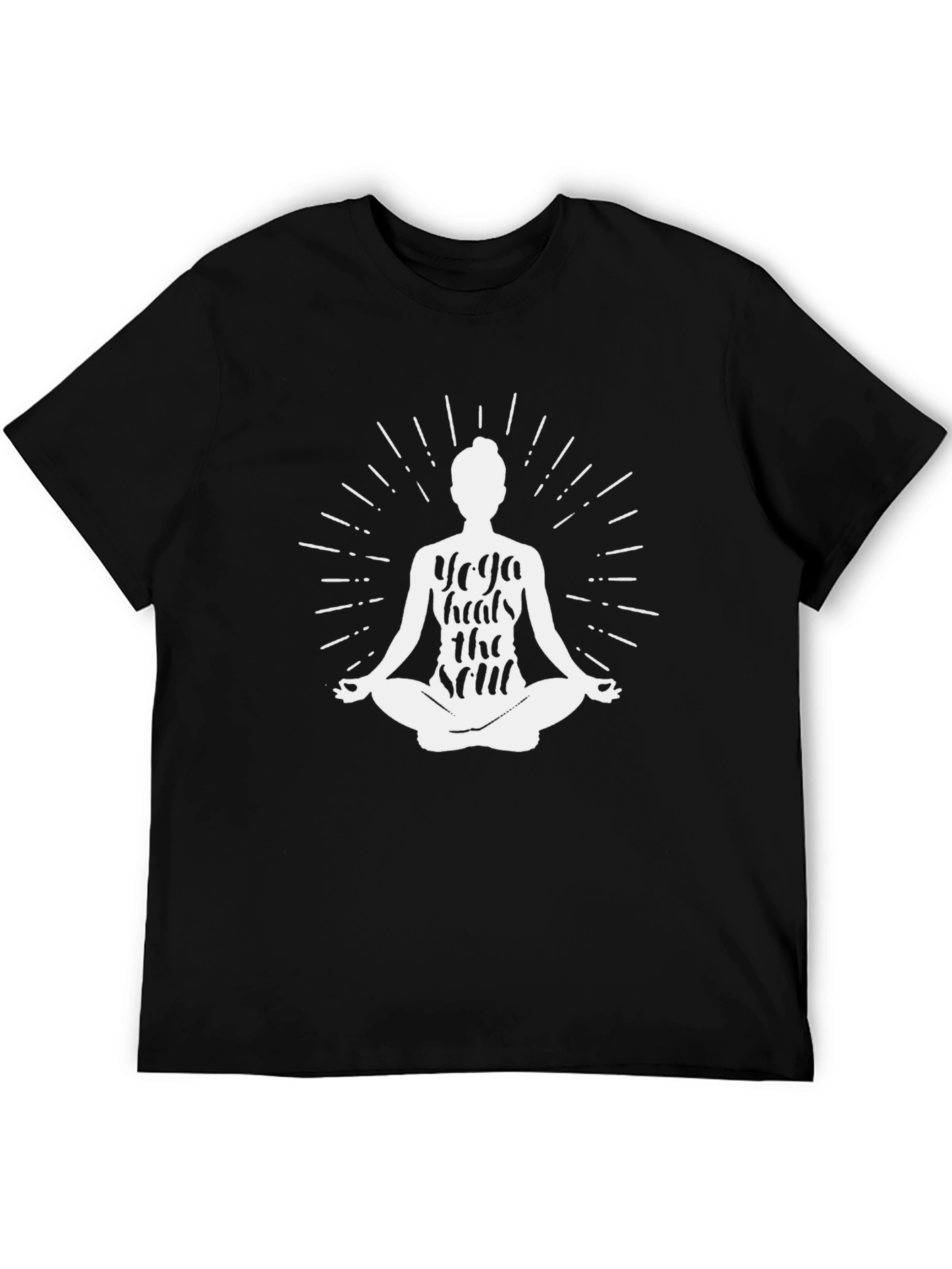 Yoga Heals Soul Black Graphic Tee