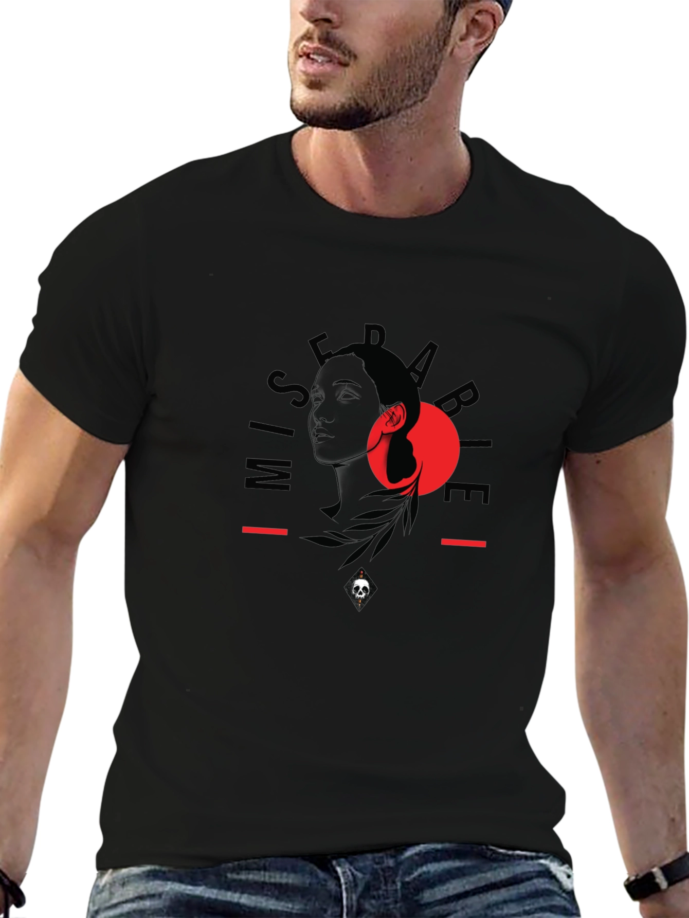 Graphic Print Black T-Shirt - Unisex Casual Tee