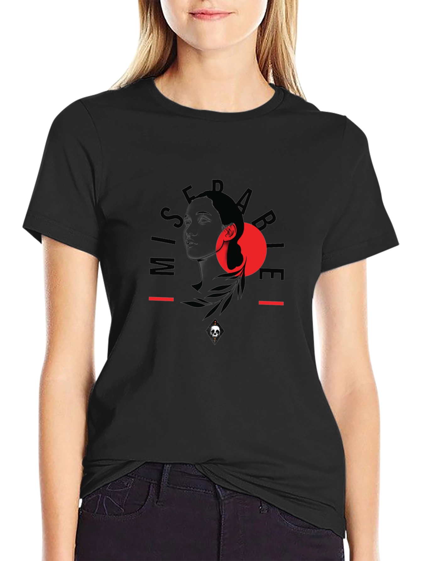 Graphic Print Black T-Shirt - Unisex Casual Tee
