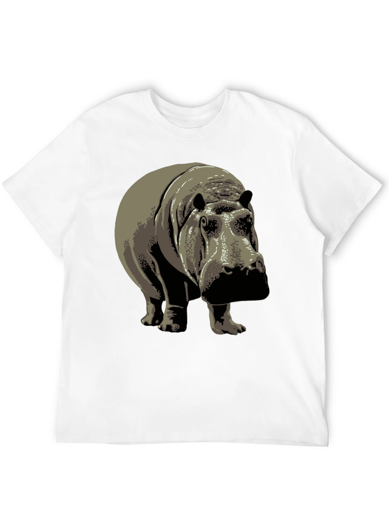 Hippo Graphic Print Crew Neck T-Shirt
