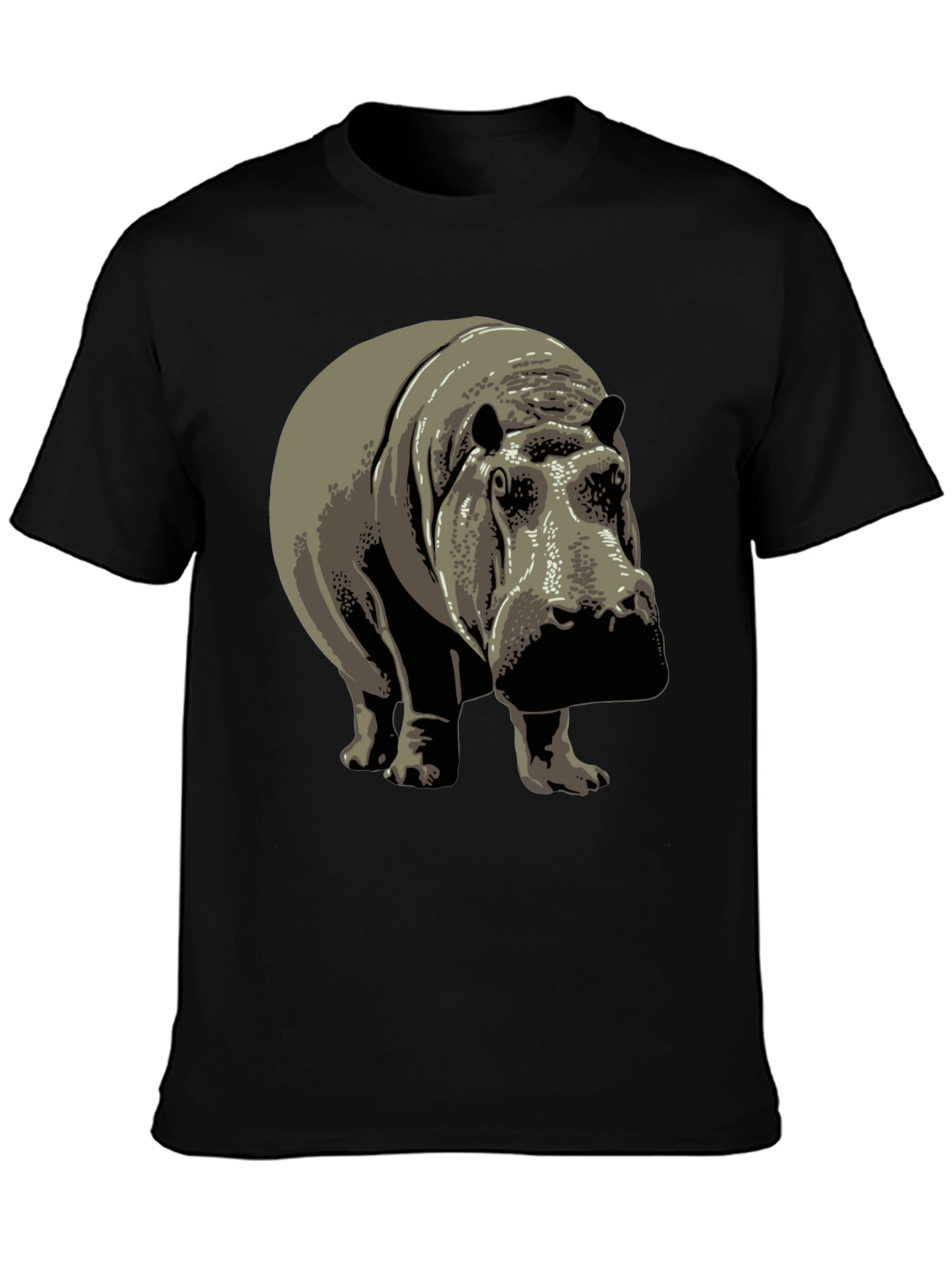 Hippo Graphic Print Crew Neck T-Shirt
