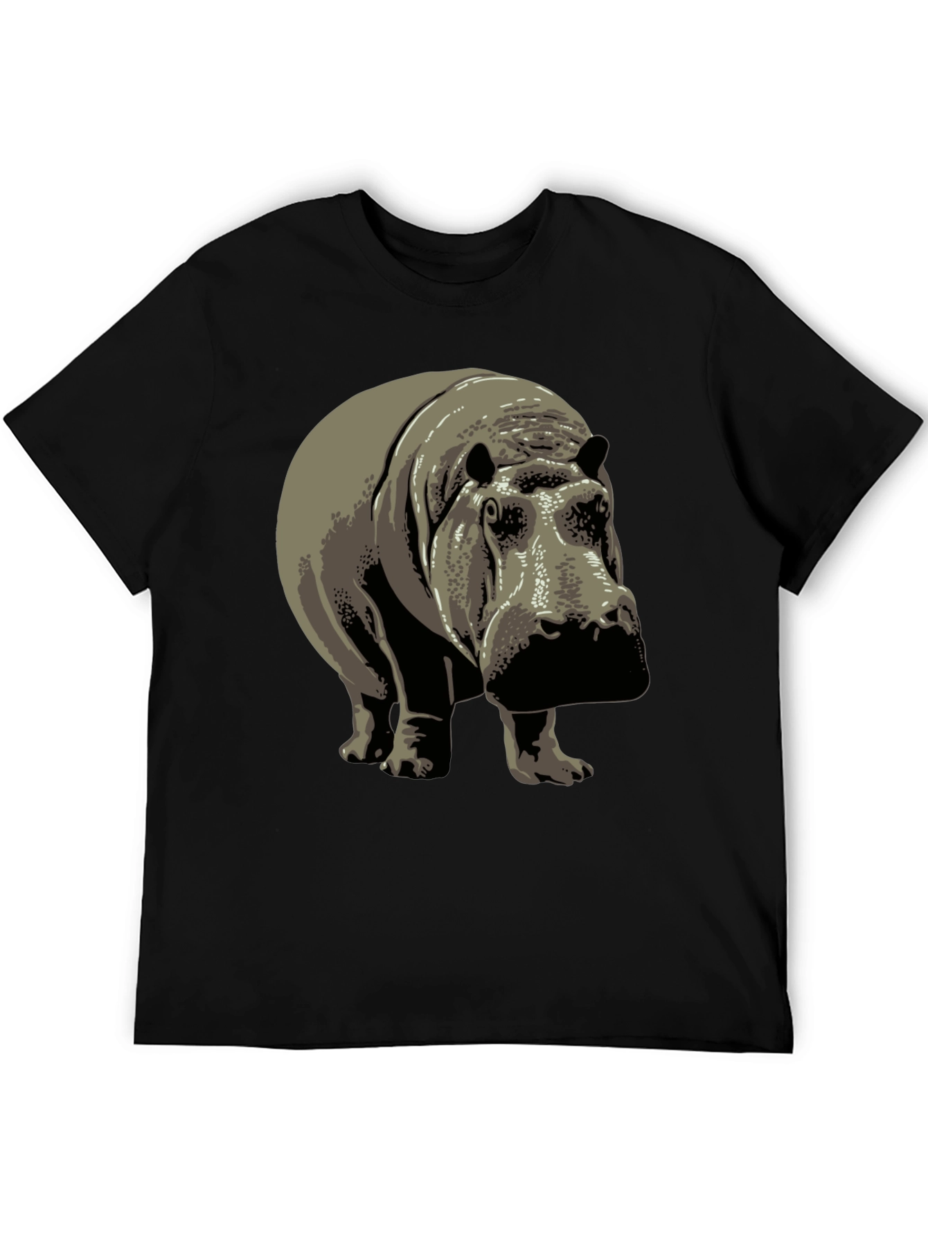 Hippo Graphic Print Crew Neck T-Shirt