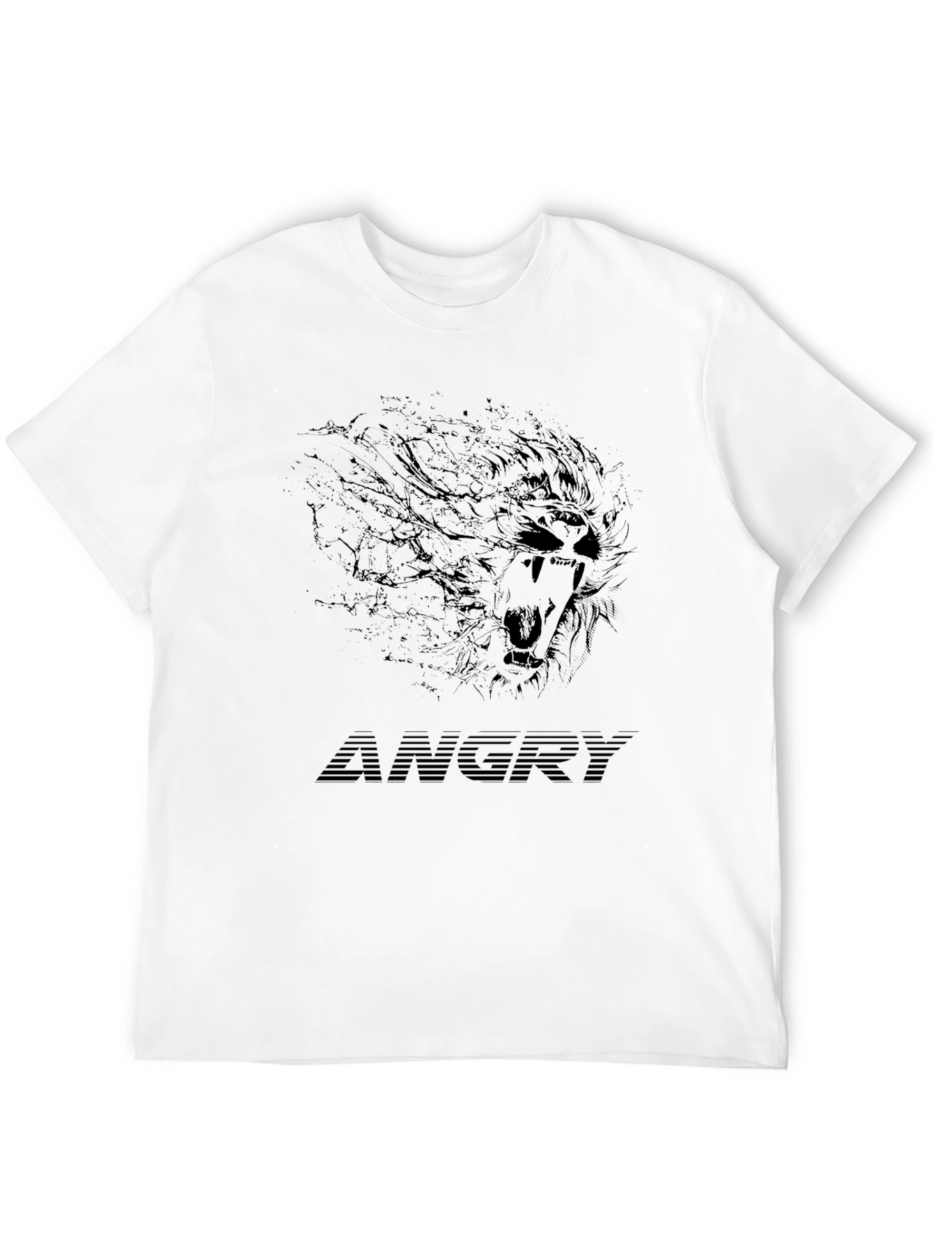 Angry Lion Graphic Black T-Shirt