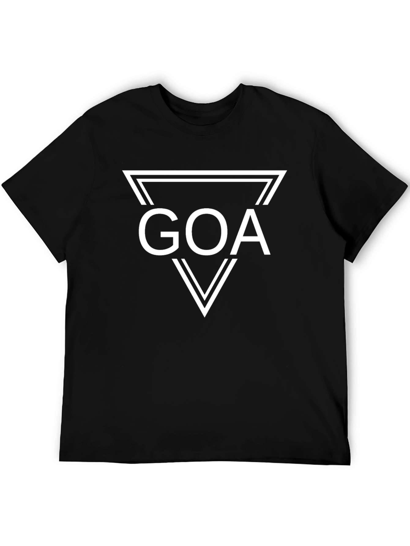 Goa Triangle Graphic Print Black T-Shirt