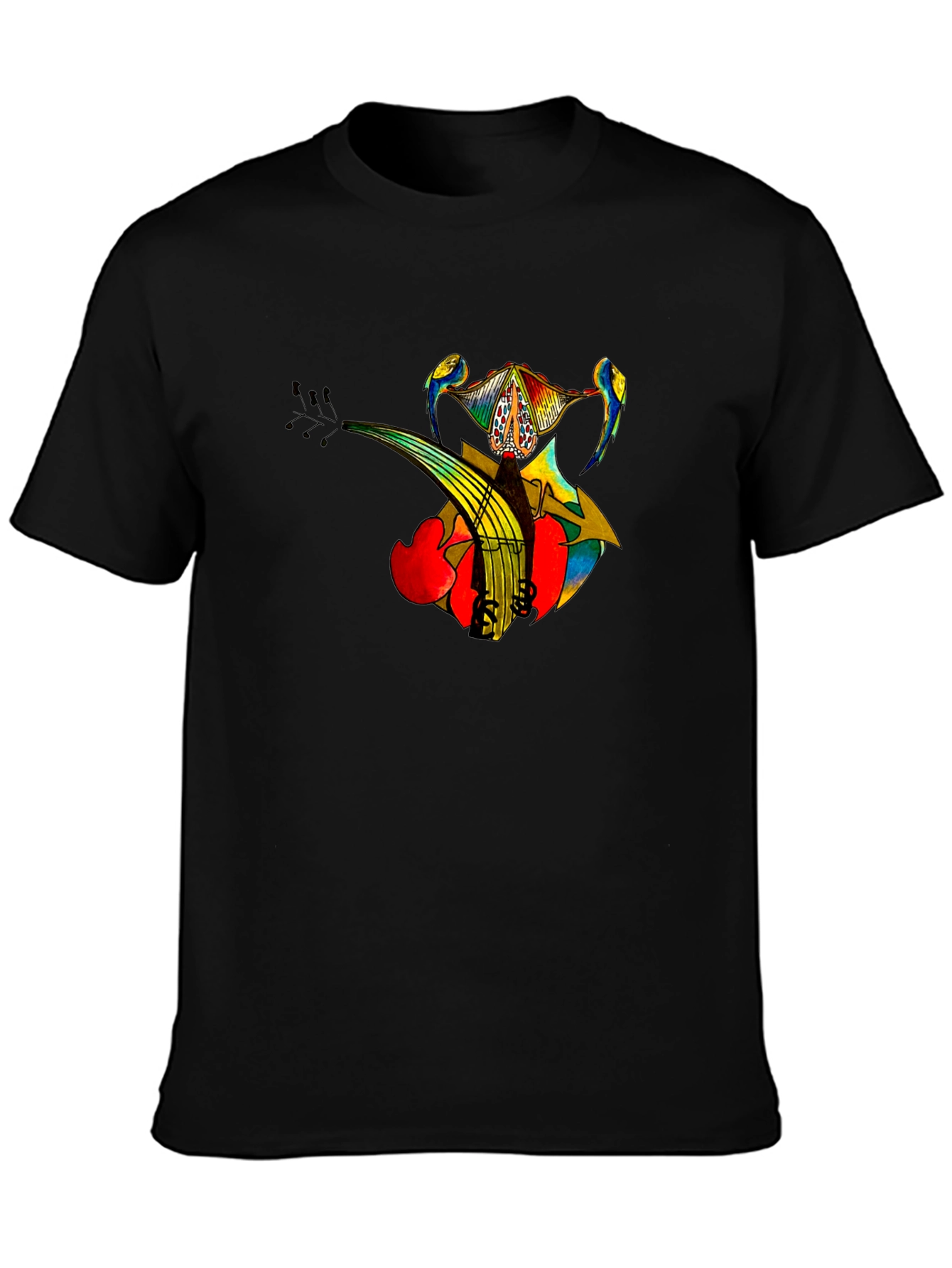 Abstract Music Graphic Black T-Shirt