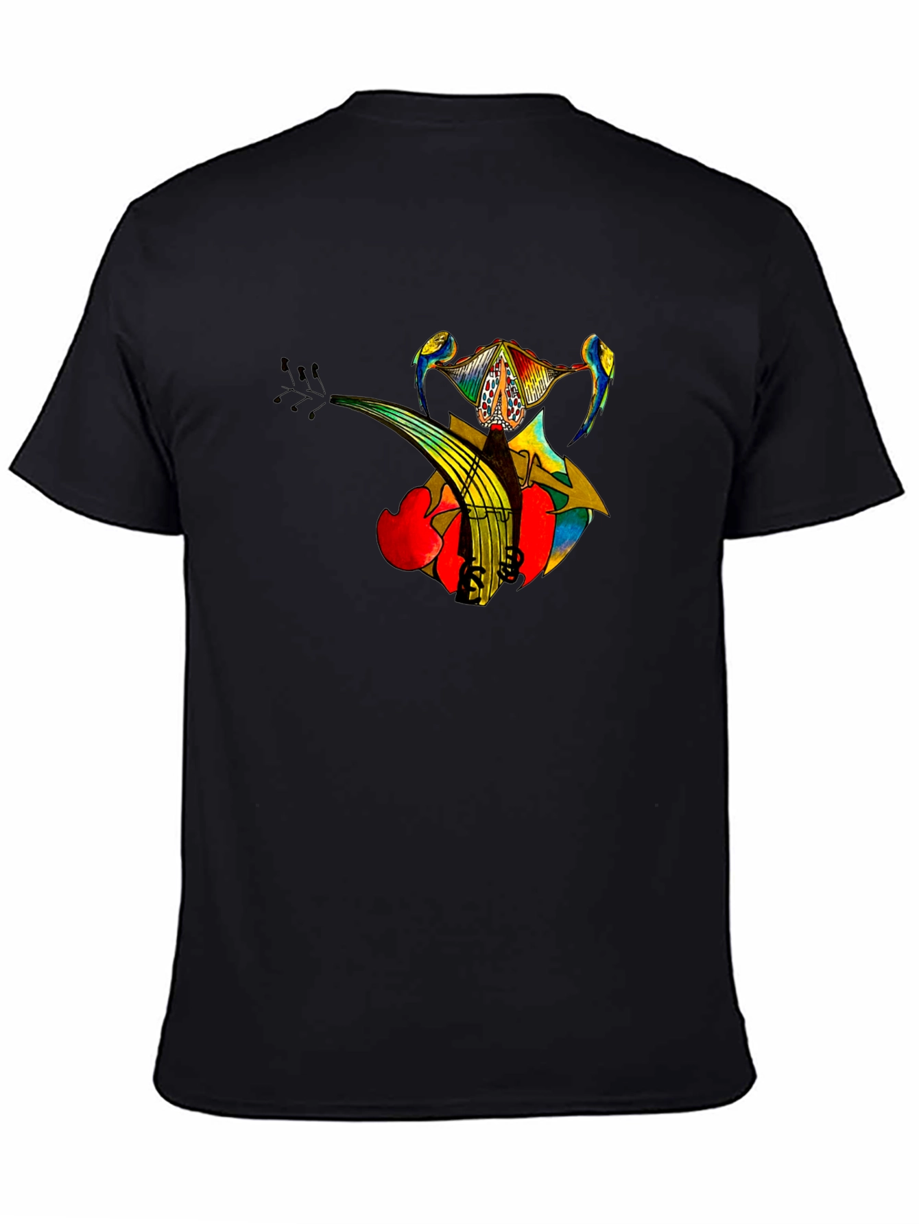 Abstract Music Graphic Black T-Shirt
