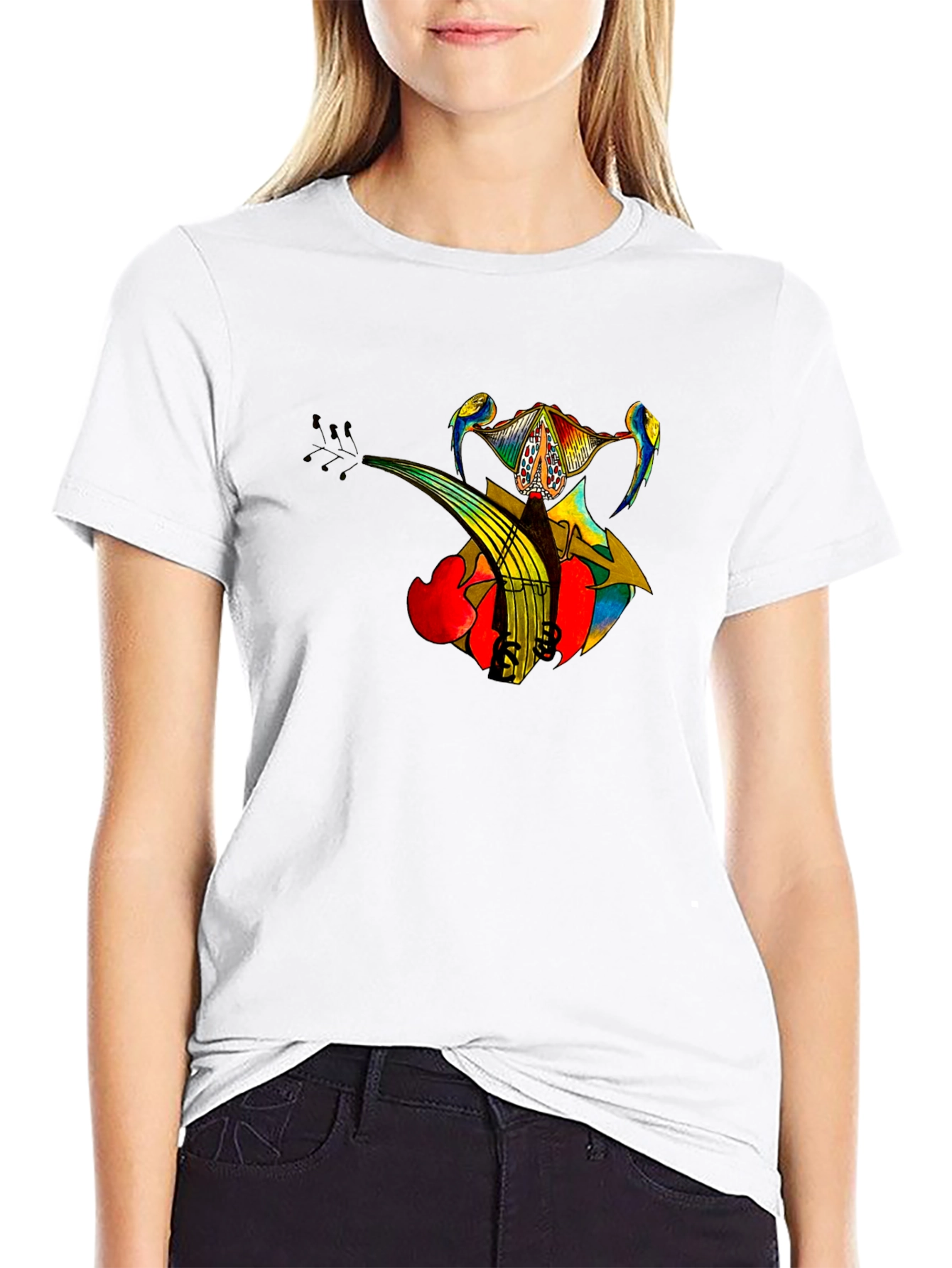 Abstract Music Graphic Black T-Shirt