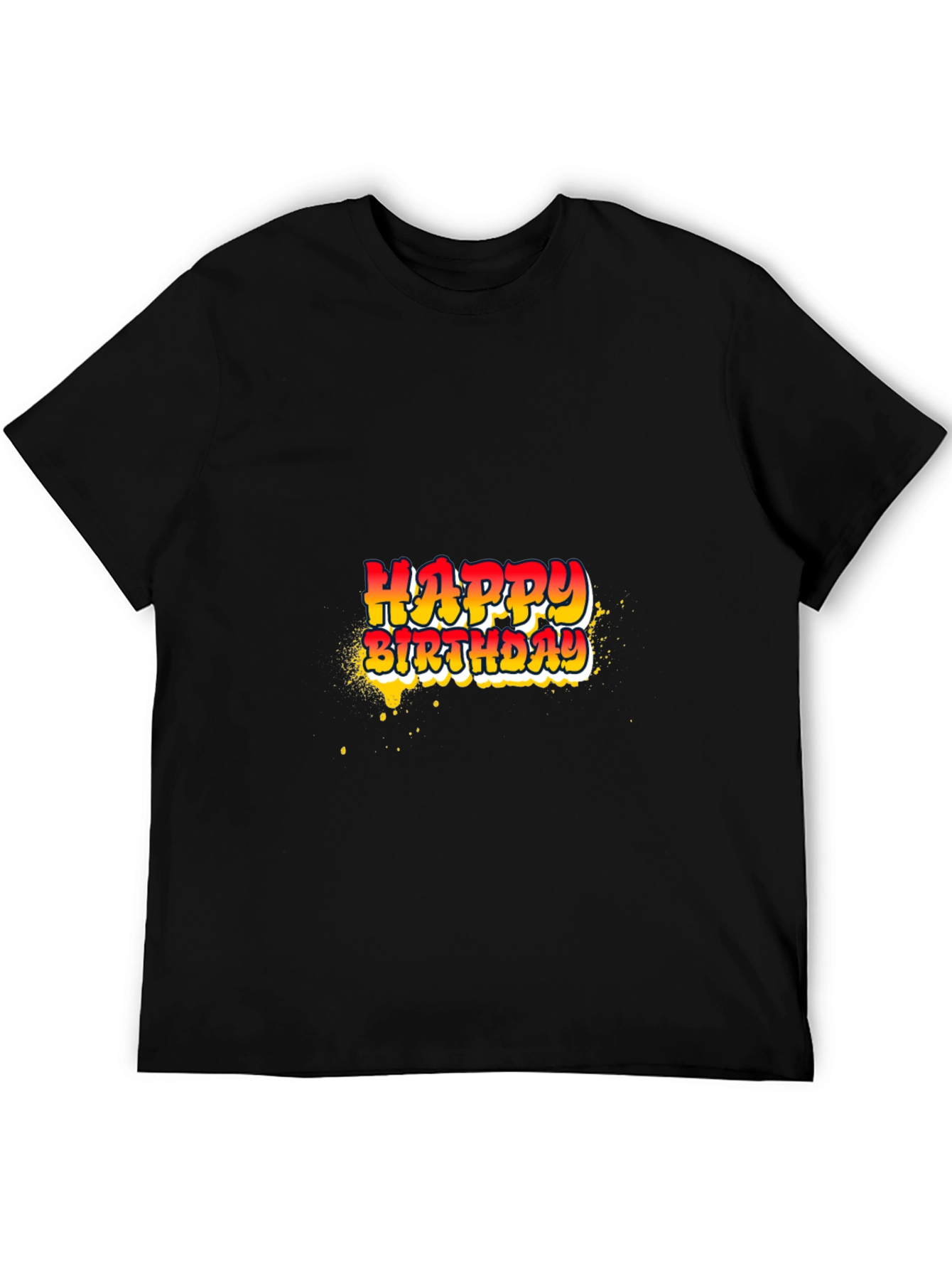 Happy Birthday Graphic Tee - Black