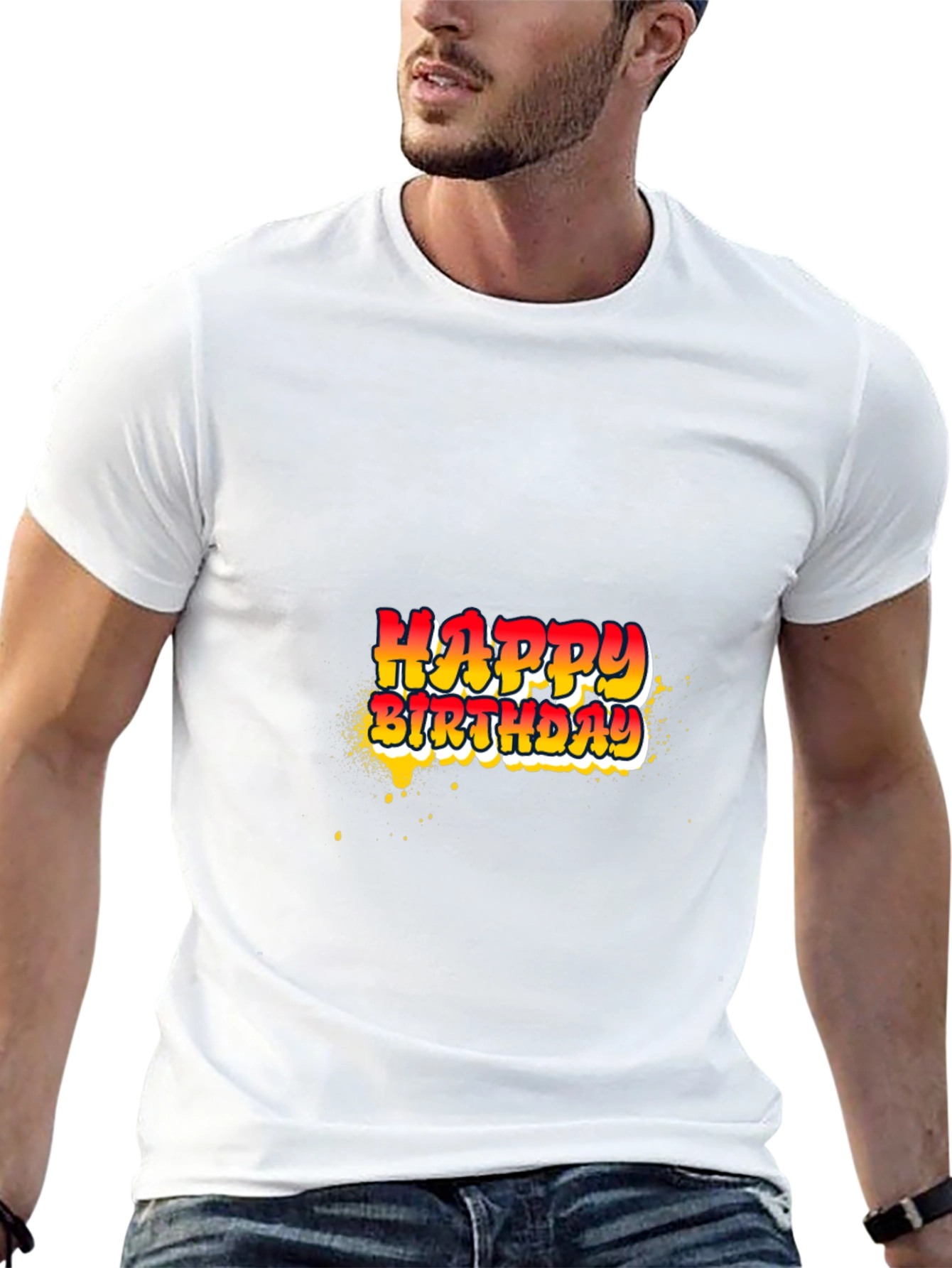 Happy Birthday Graphic Tee - Black
