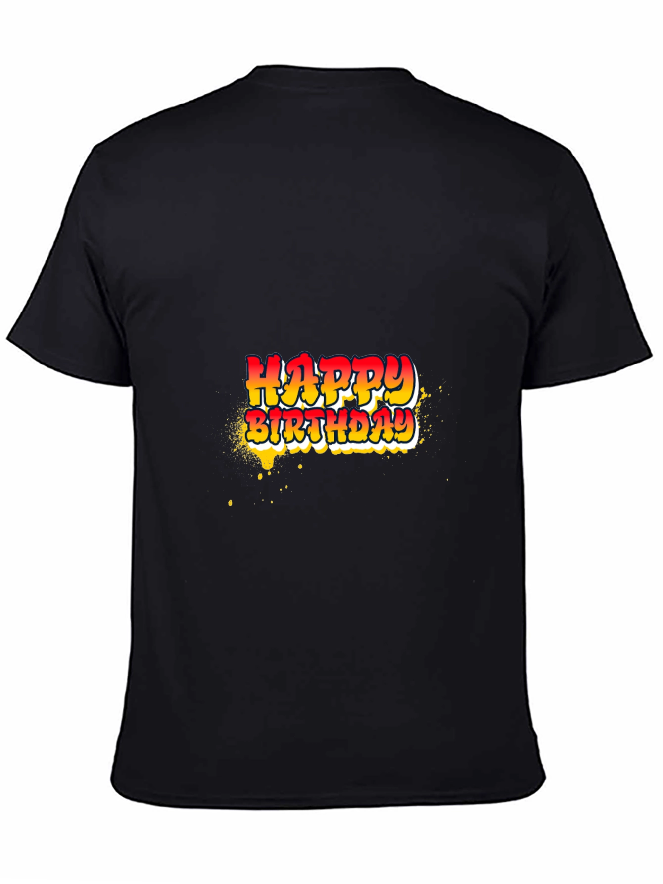 Happy Birthday Graphic Tee - Black