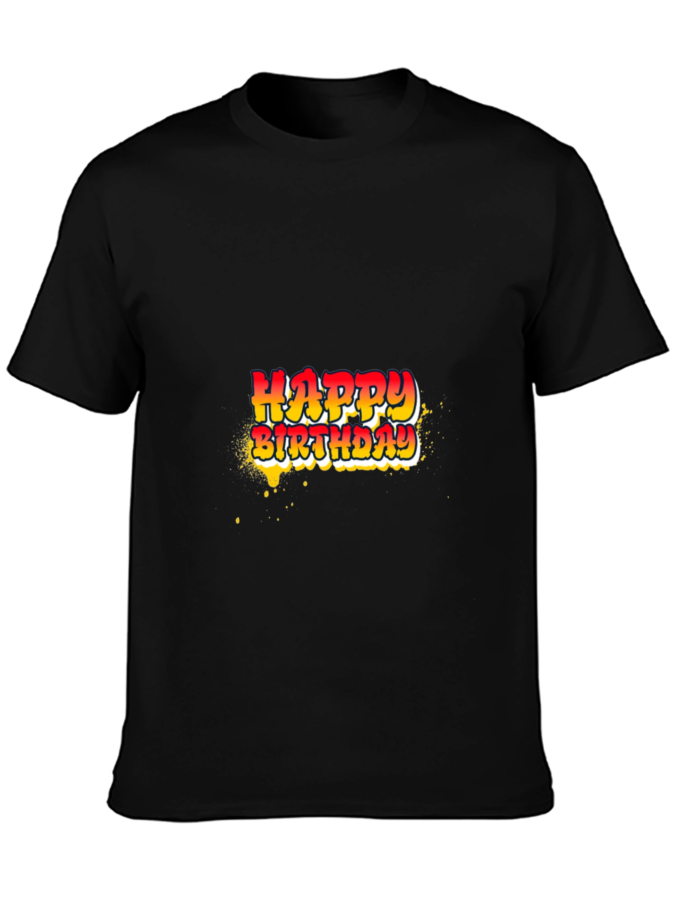 Happy Birthday Graphic Tee - Black